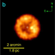 The nebula in the infrared (a,b) and in the optical (c)